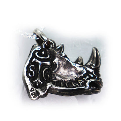 Rhinoceros Sterling Silver Pendant