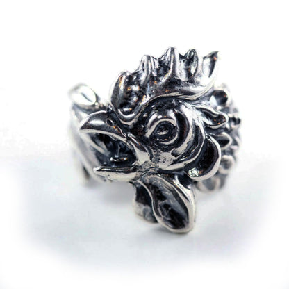 Rooster Pitukgh Head Sterling Silver Ring