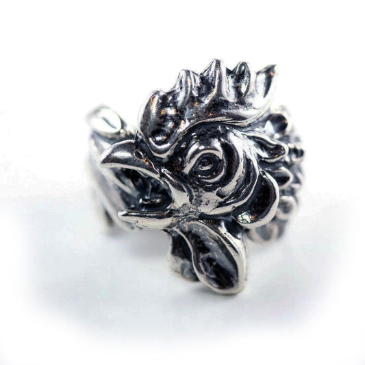 Rooster Pitukgh Head Sterling Silver Ring