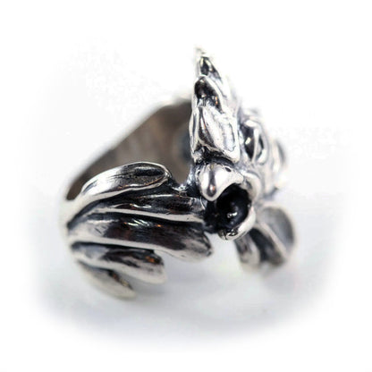 Rooster Pitukgh Head Sterling Silver Ring