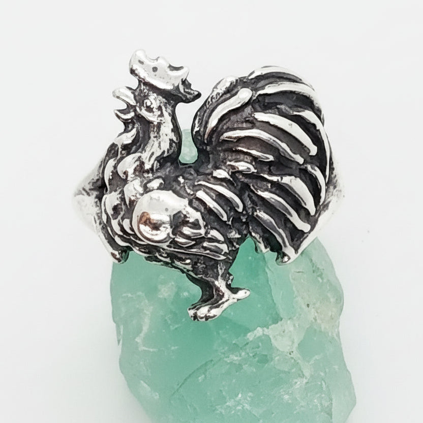 Rooster Sterling Silver Ring