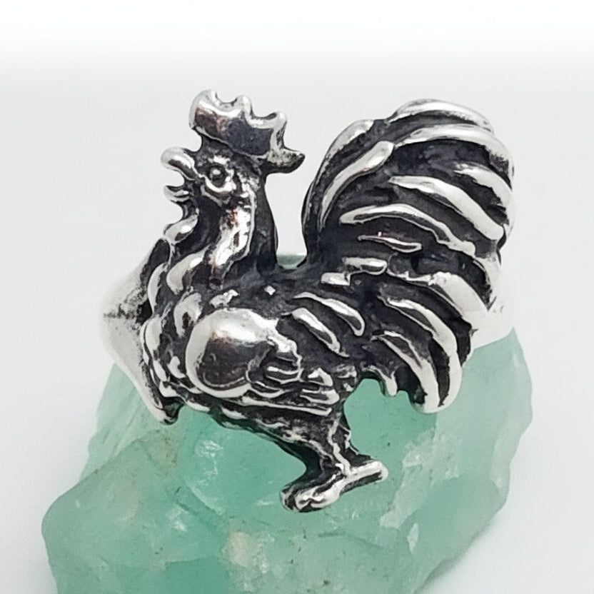 Rooster Sterling Silver Ring