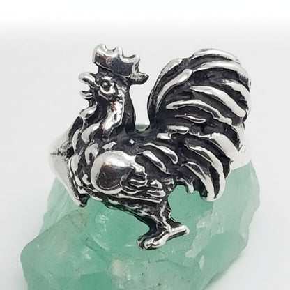 Rooster Sterling Silver Ring