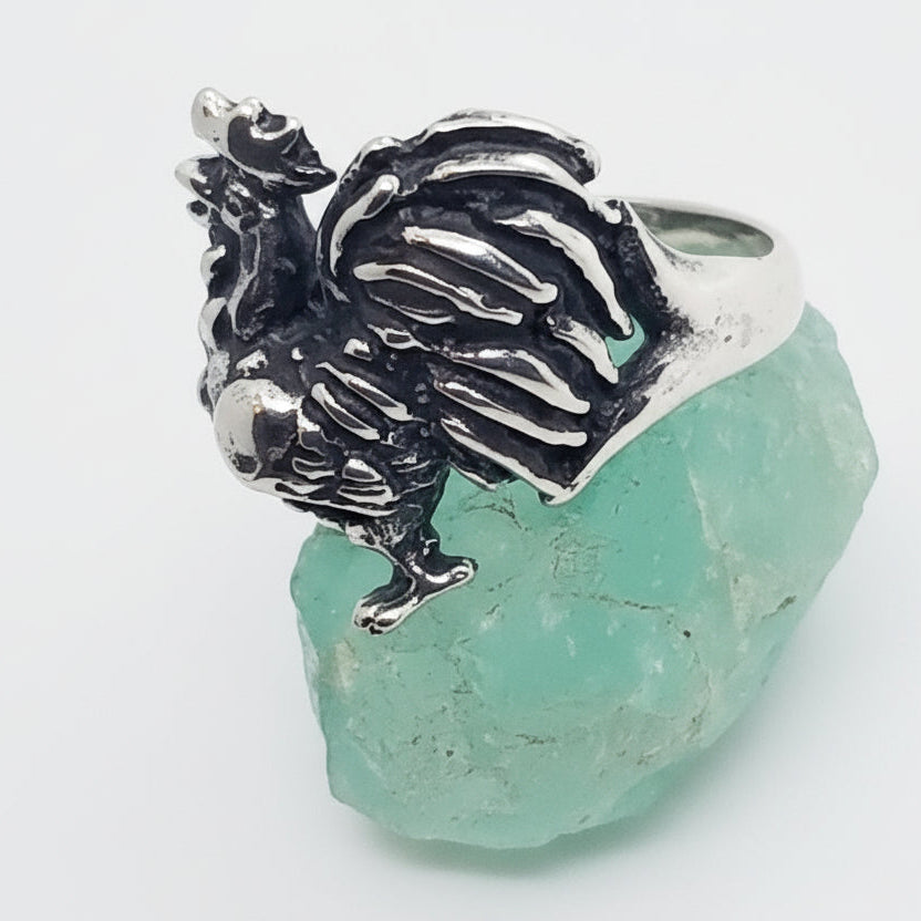 Rooster Sterling Silver Ring