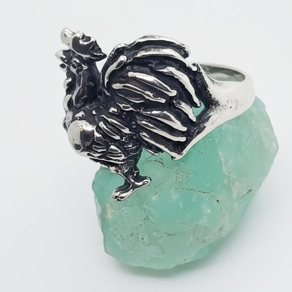 Rooster Sterling Silver Ring