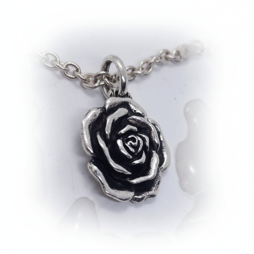 Rose Flower Sterling Silver Pendant