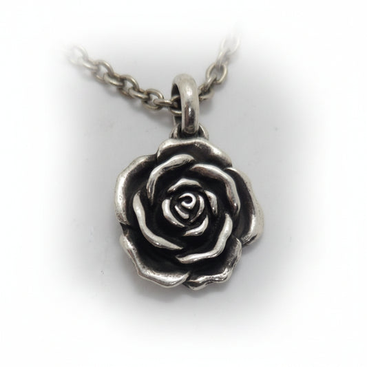 Rose Flower Sterling Silver Pendant