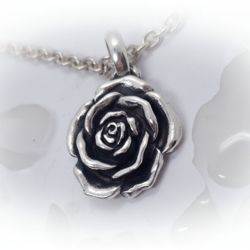 Rose Flower Sterling Silver Pendant