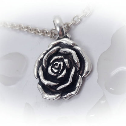 Rose Flower Sterling Silver Pendant