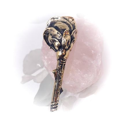 Rose Head Sterling Silver Pipe