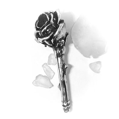 Rose Head Sterling Silver Pipe