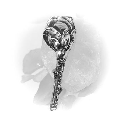 Rose Head Sterling Silver Pipe