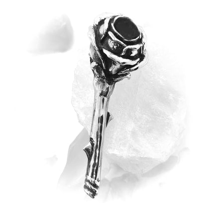 Rose Head Sterling Silver Pipe