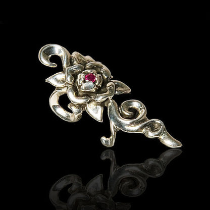 IRC Rose Sterling Silver Finger-Tip Ring with Ruby