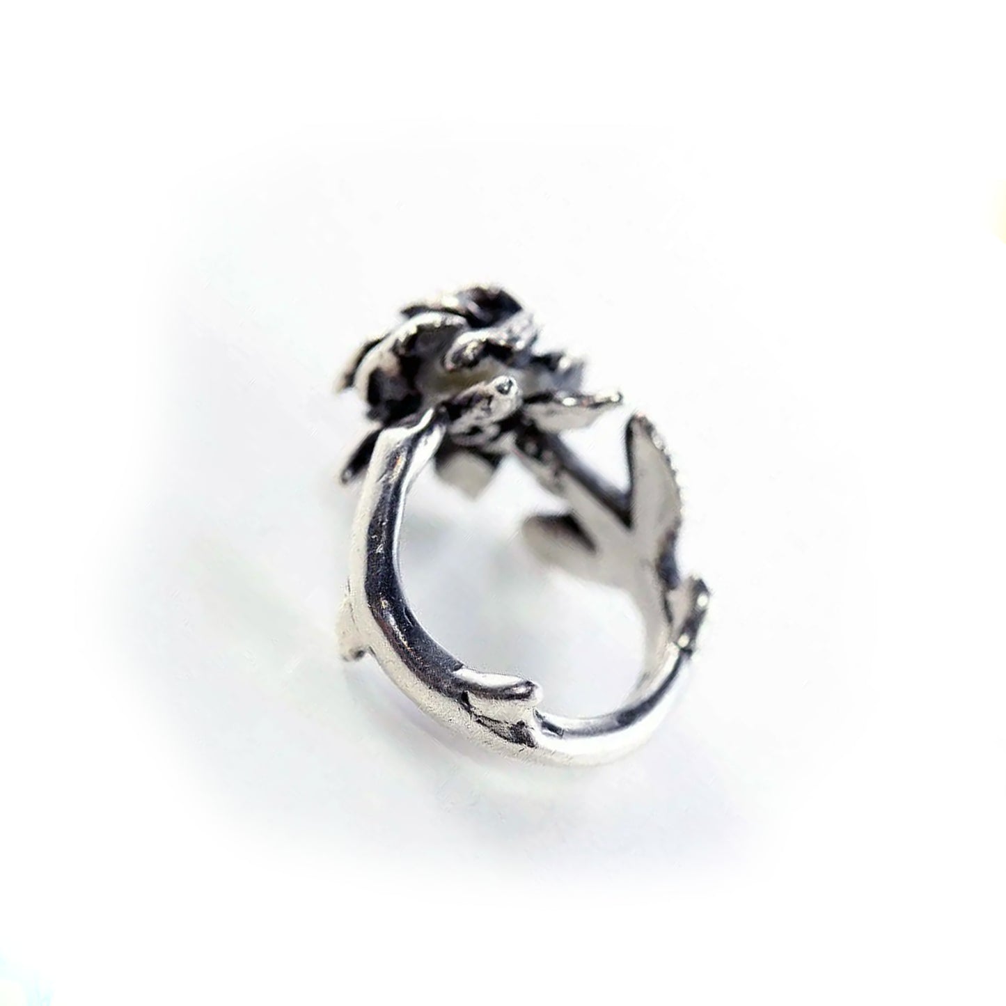 Rose Sterling Silver Ring with Ruby