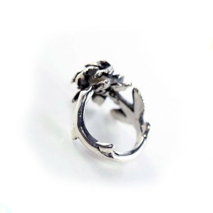 Rose Sterling Silver Ring with Ruby