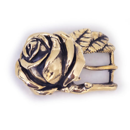 Rose Yellow Brass Belt Buckle