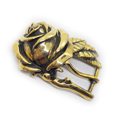 Rose Yellow Brass Belt Buckle