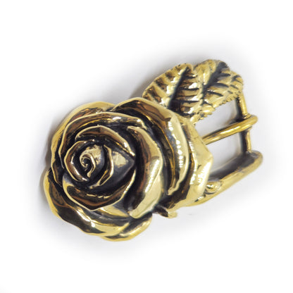 Rose Yellow Brass Belt Buckle