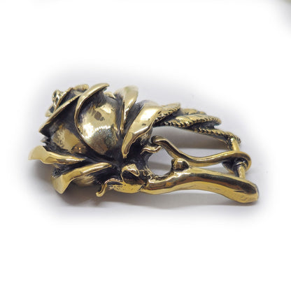 Rose Yellow Brass Belt Buckle