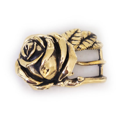 Rose Yellow Brass Belt Buckle