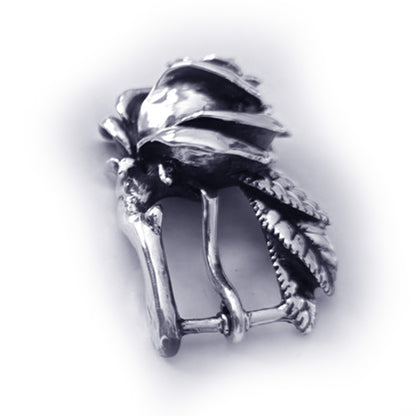 Rose White Sterling Silver Belt Buckle