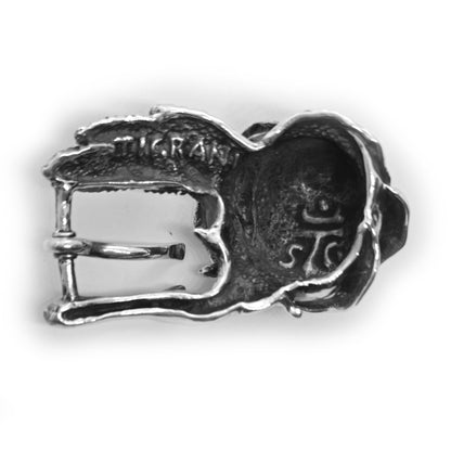Rose White Sterling Silver Belt Buckle