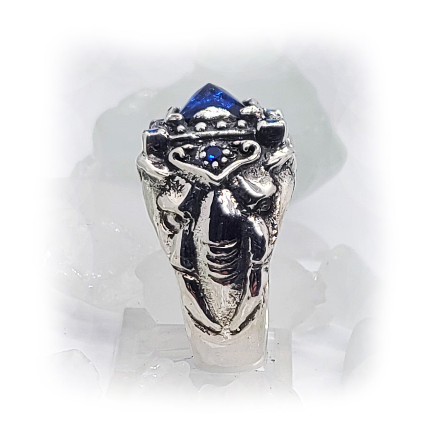 Royal Elephant with CZ Stones Sterling Silver Ring