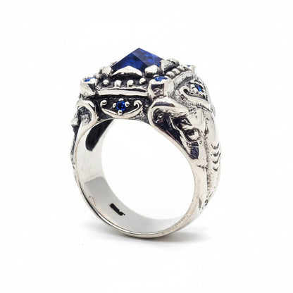 Royal Elephant with CZ Stones Sterling Silver Ring