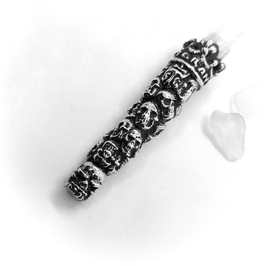 Skulls Under Crown Sterling Silver Cigarette Pipe