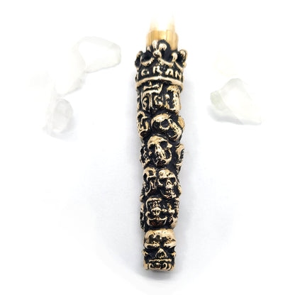 Skulls Under Crown Sterling Silver Cigarette Pipe