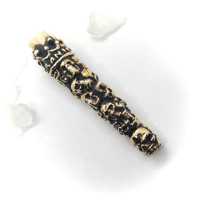 Skulls Under Crown Sterling Silver Cigarette Pipe