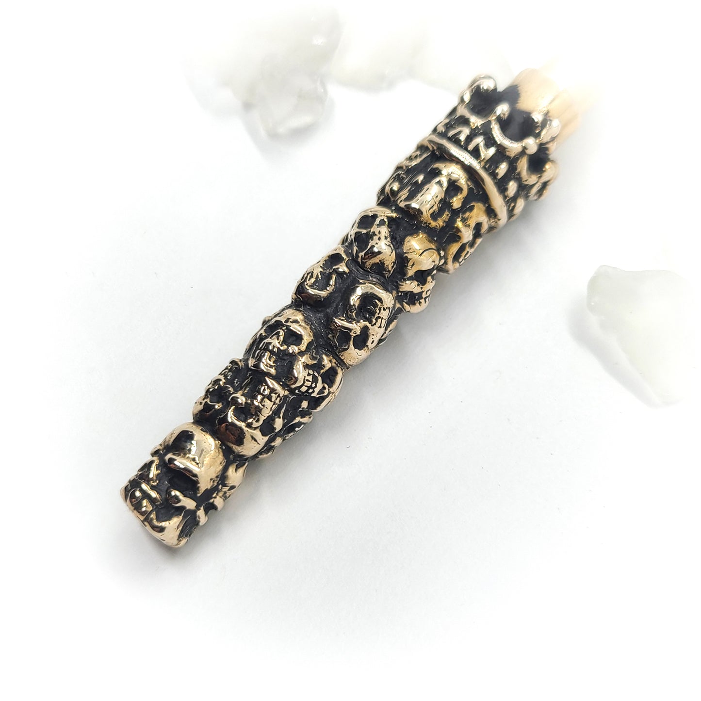 Skulls Under Crown Sterling Silver Cigarette Pipe