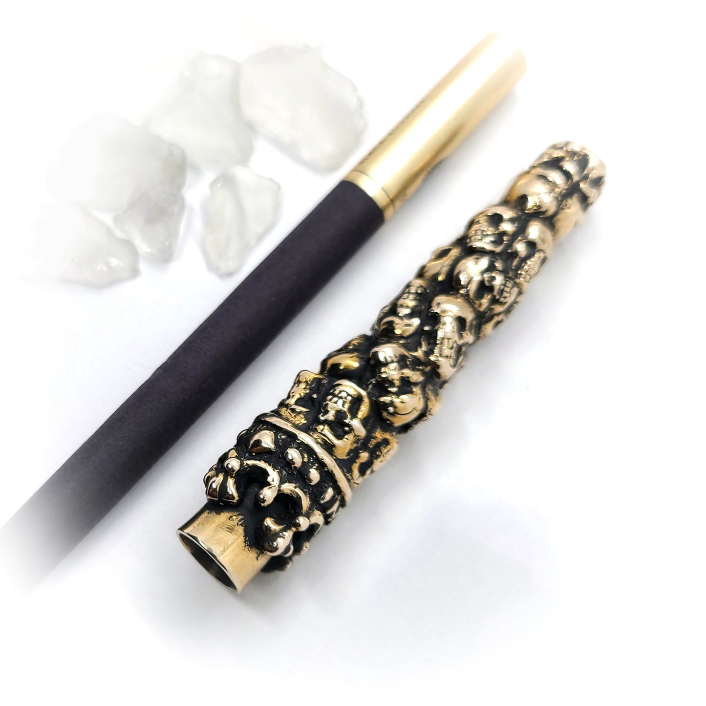 Skulls Under Crown Sterling Silver Cigarette Pipe