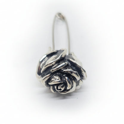 Safety Pin with Sterling Silver Rose Head