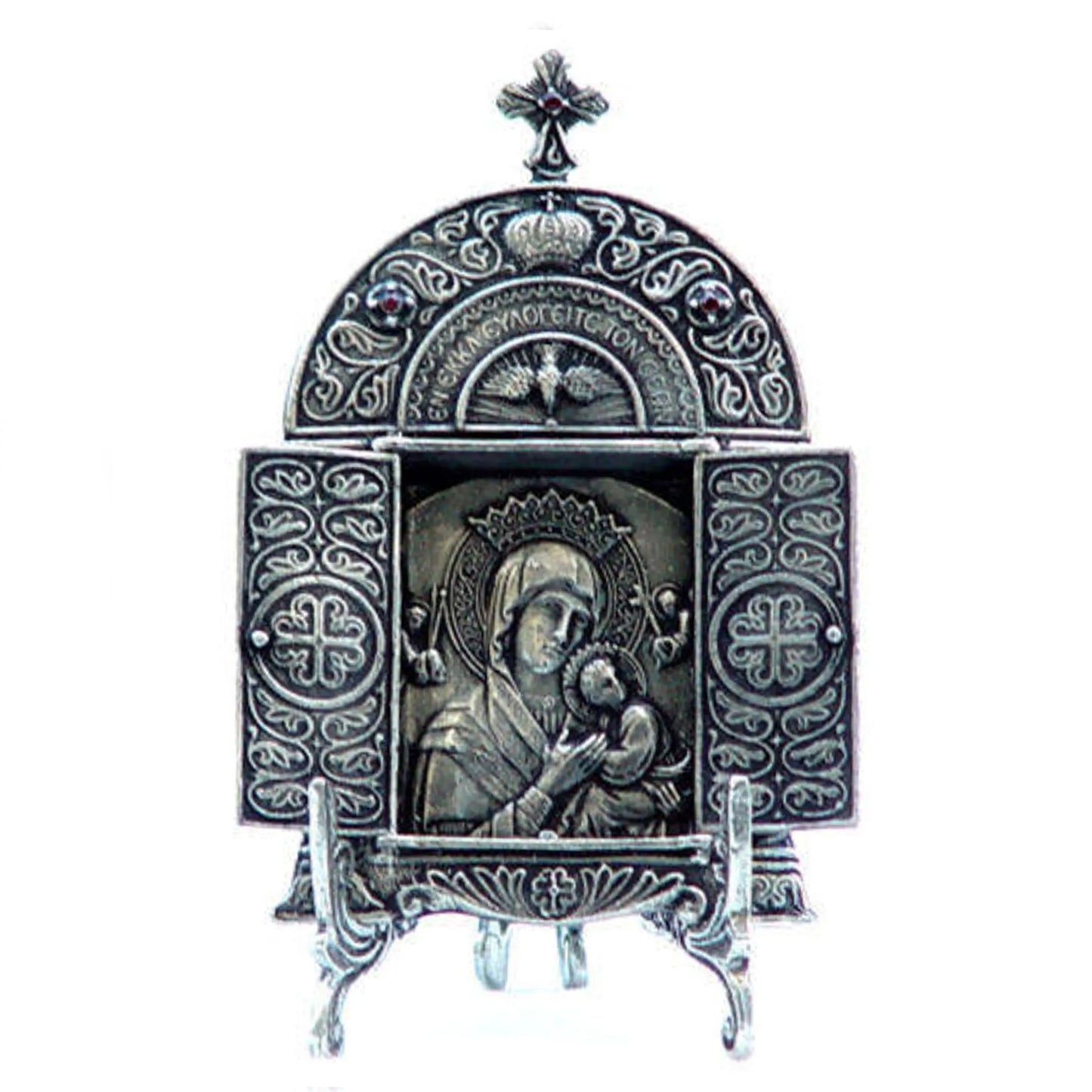 Saint Mary and Jesus small Pewter Icon