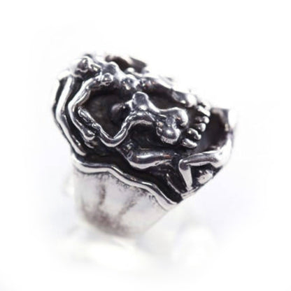 Salvador Dali Sterling Silver Erotic Skull Ring