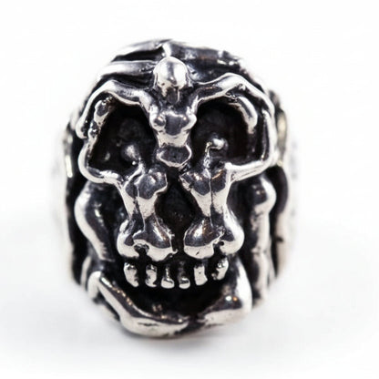 Salvador Dali Sterling Silver Erotic Skull Ring