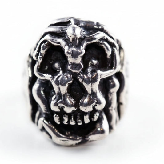 Salvador Dali Sterling Silver Erotic Skull Ring