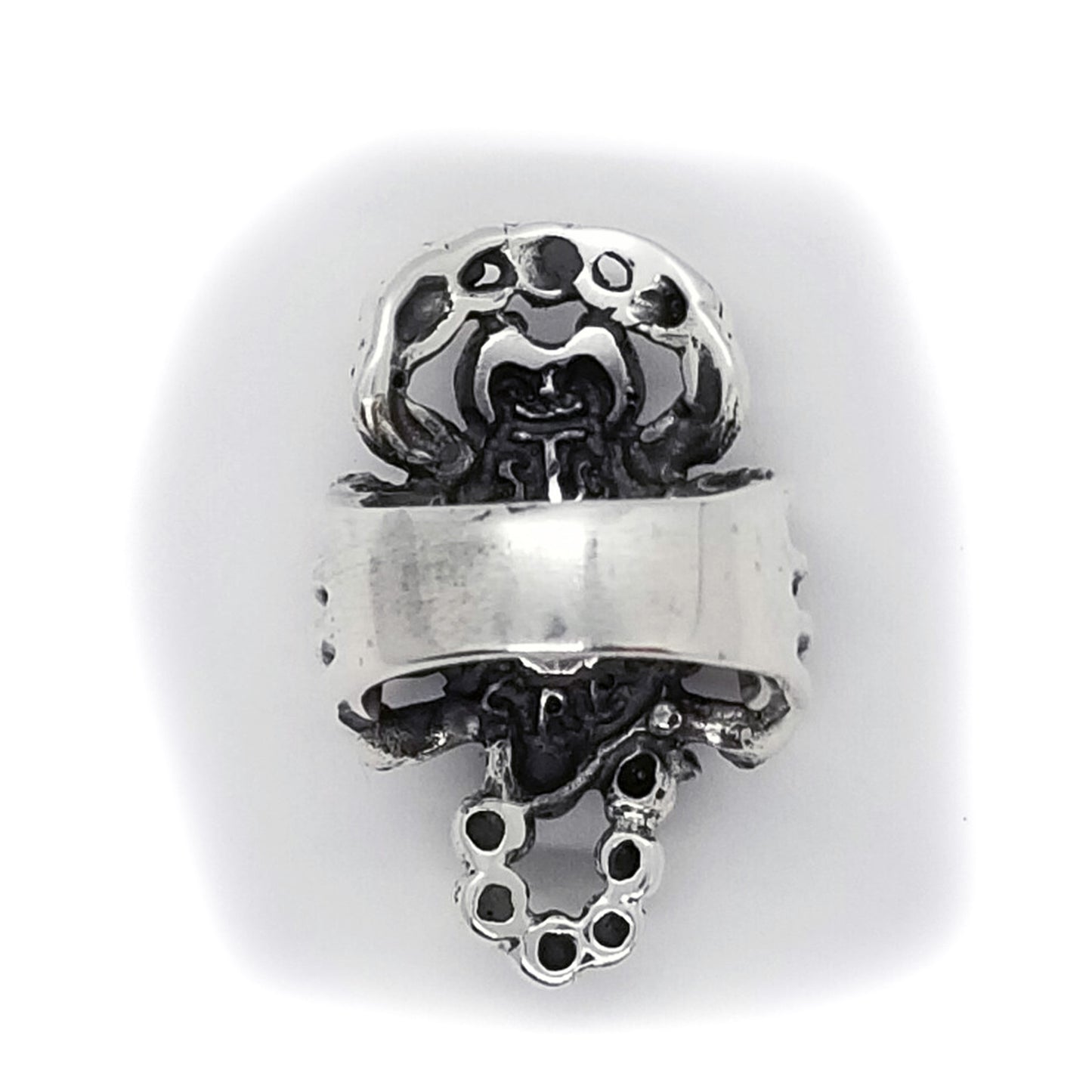 Scorpion Sterling Silver Ring Blue CZ Stone