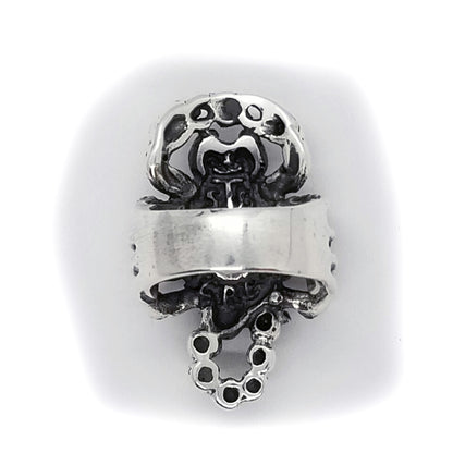 Scorpion Sterling Silver Ring Blue CZ Stone