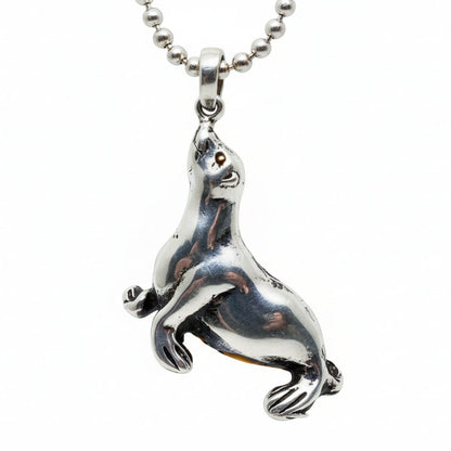 Sea Lion Sterling Silver Pendant
