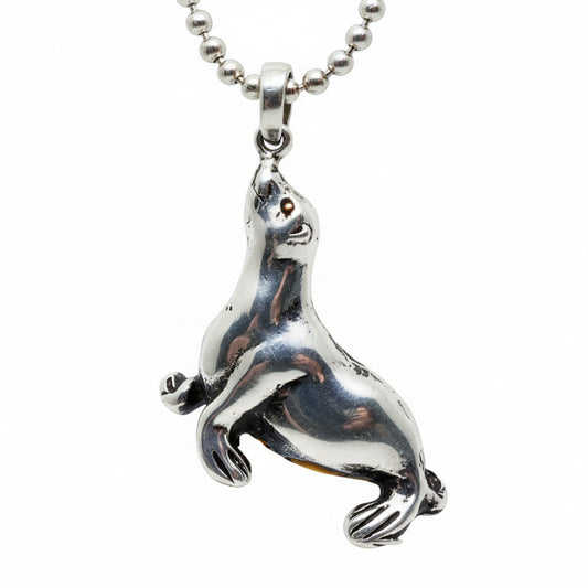 Sea Lion Sterling Silver Pendant