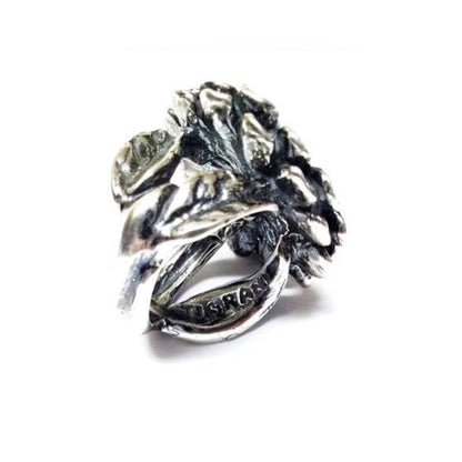 September Birth Flower Aster Silver Ring with Birthstone