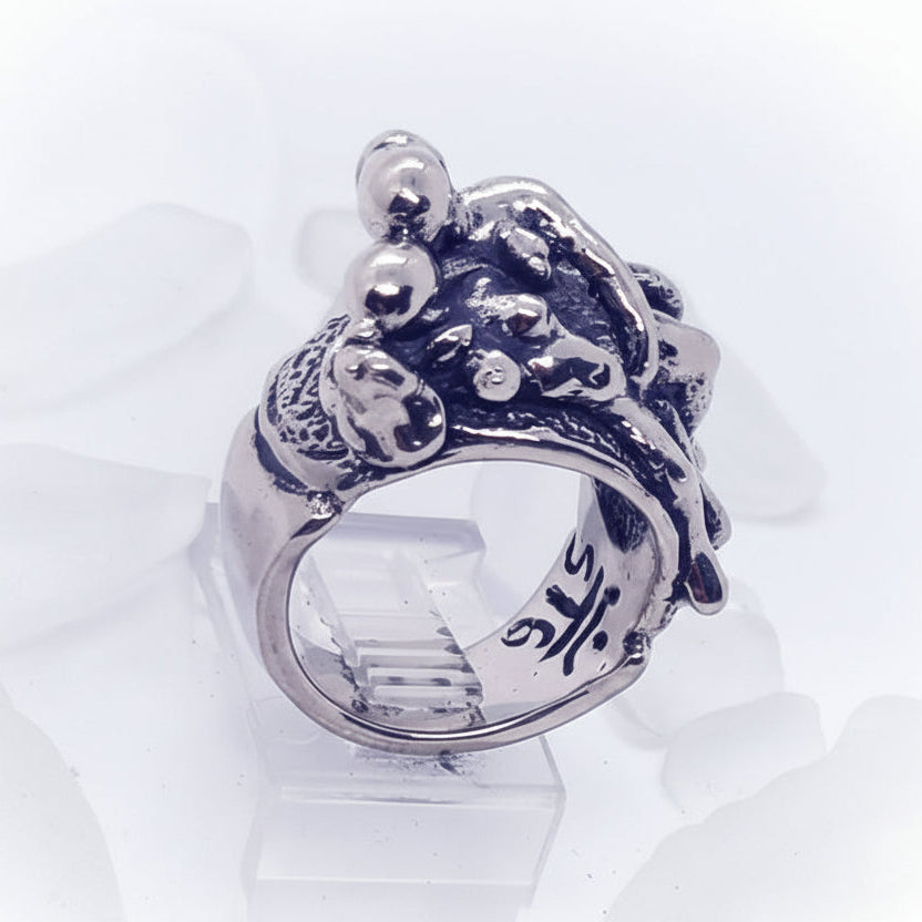 Sexy Lesbians Playing Together Sterling Silver Erotic Ring