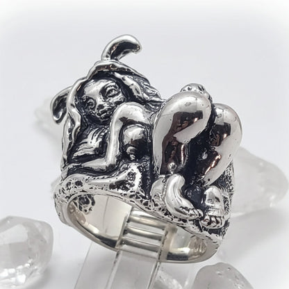 Sexy Rabbit Girl Sterling Silver Ring
