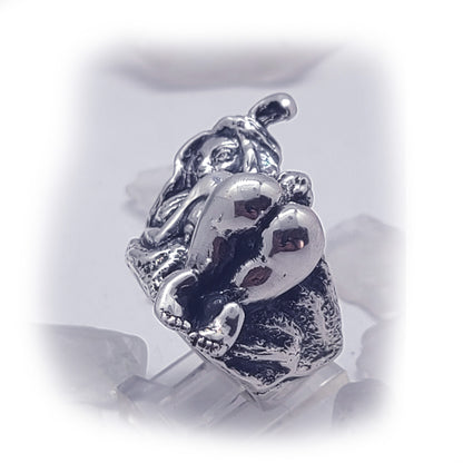 Sexy Rabbit Girl Sterling Silver Ring