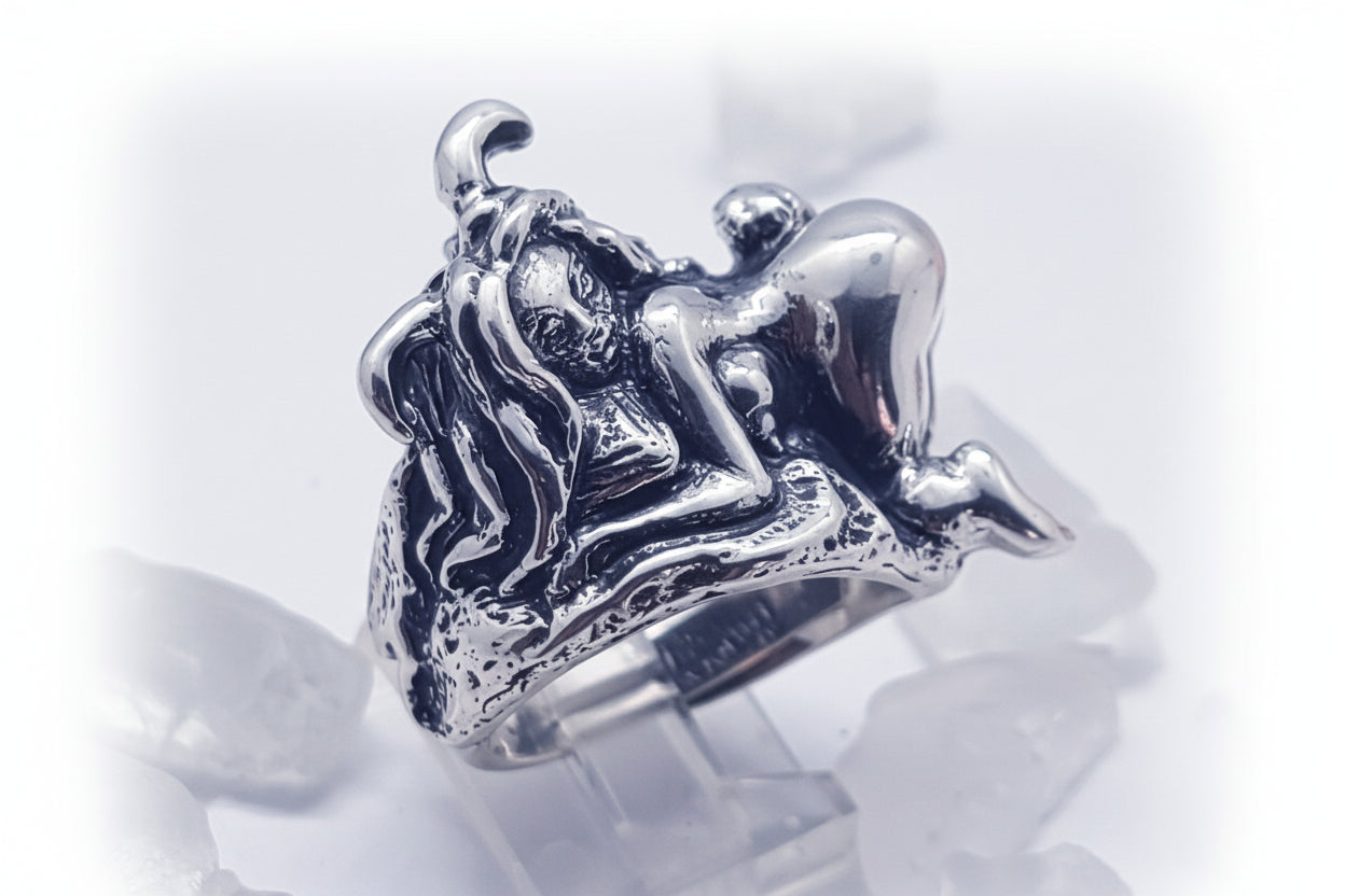 Sexy Rabbit Girl Sterling Silver Ring