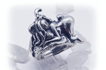 Sexy Rabbit Girl Sterling Silver Ring