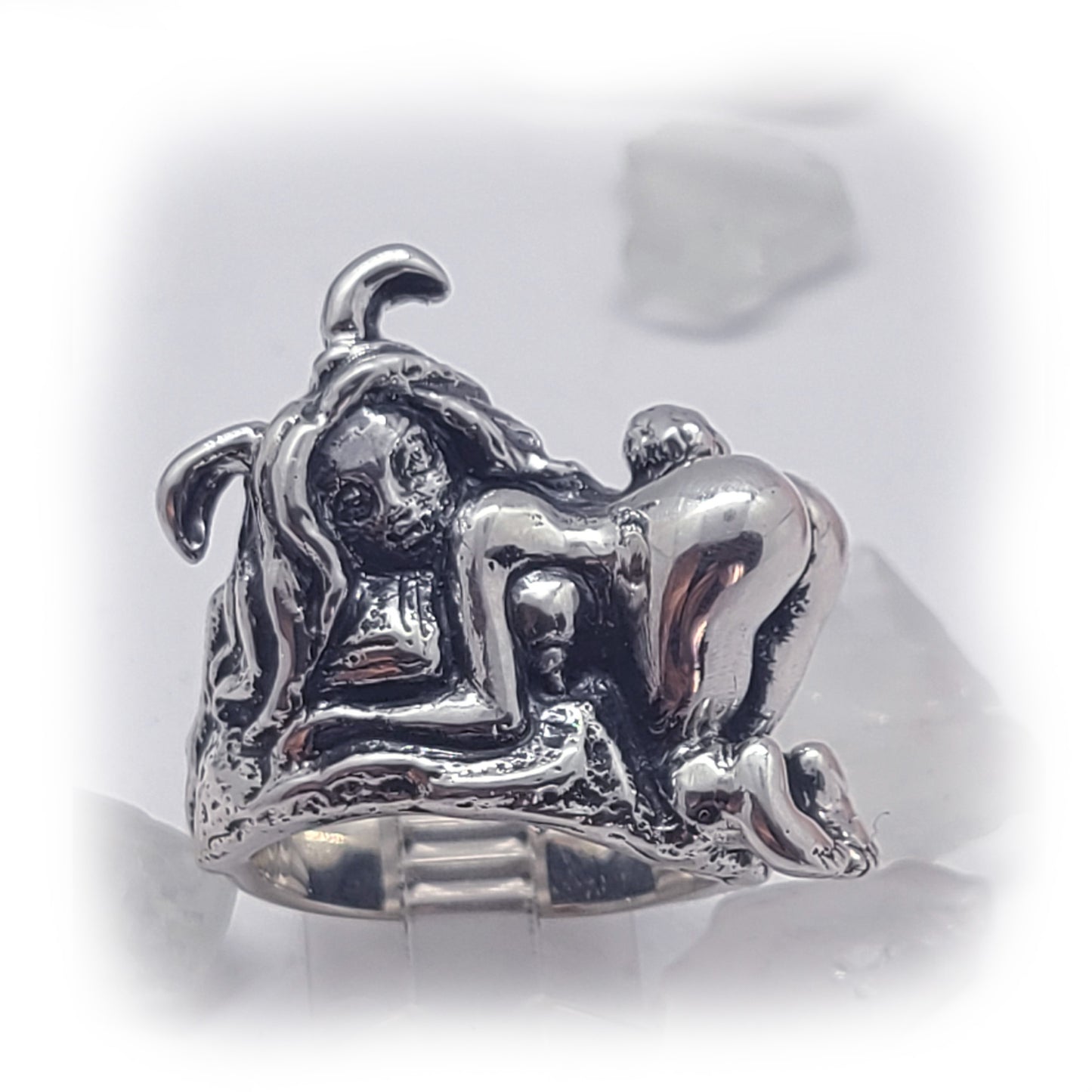 Sexy Rabbit Girl Sterling Silver Ring